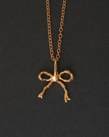 Gold bow necklace ＃01