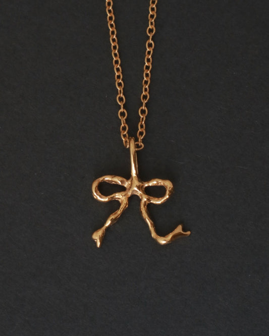 Gold bow necklace ＃02