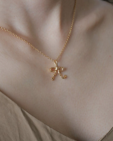 Gold bow necklace ＃02