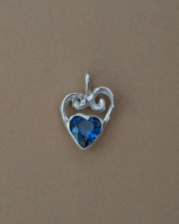 Midnight blue double heart necklace