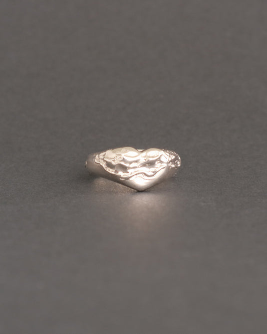 Molten heart signet ring